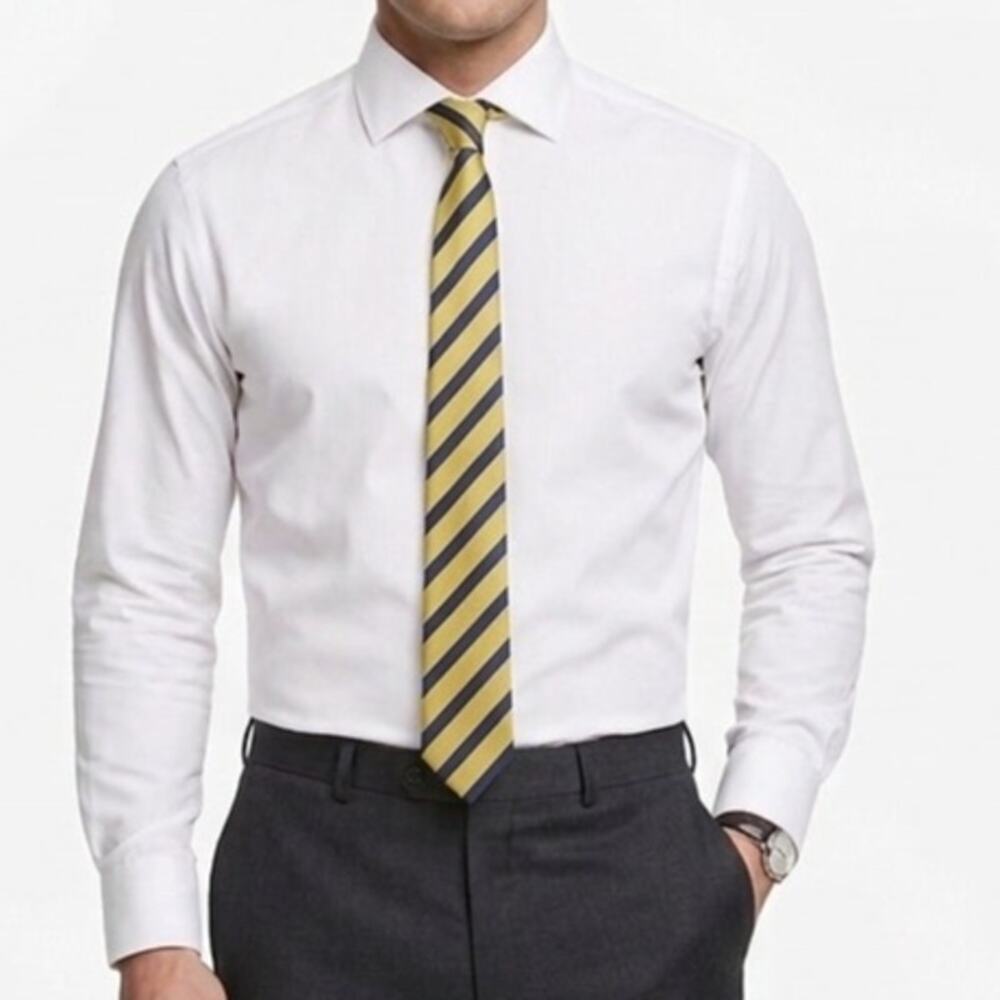Otaa Australia Blue Yellow Striped Microfiber Tie 60in — image 8 of 8